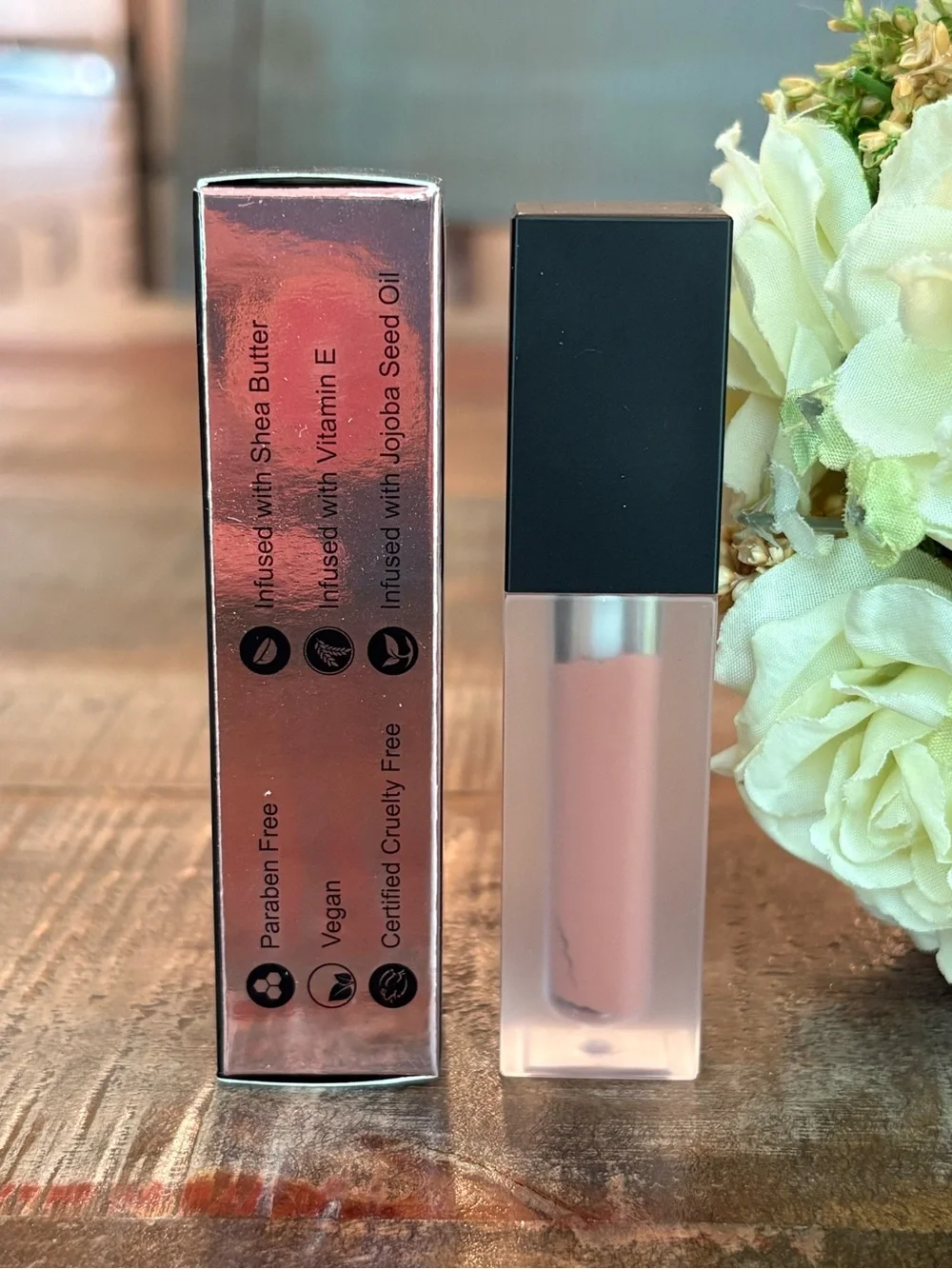 New REALHER Matte LIQUID LIPSTICK in I AM ENOUGH {Warm Nude}